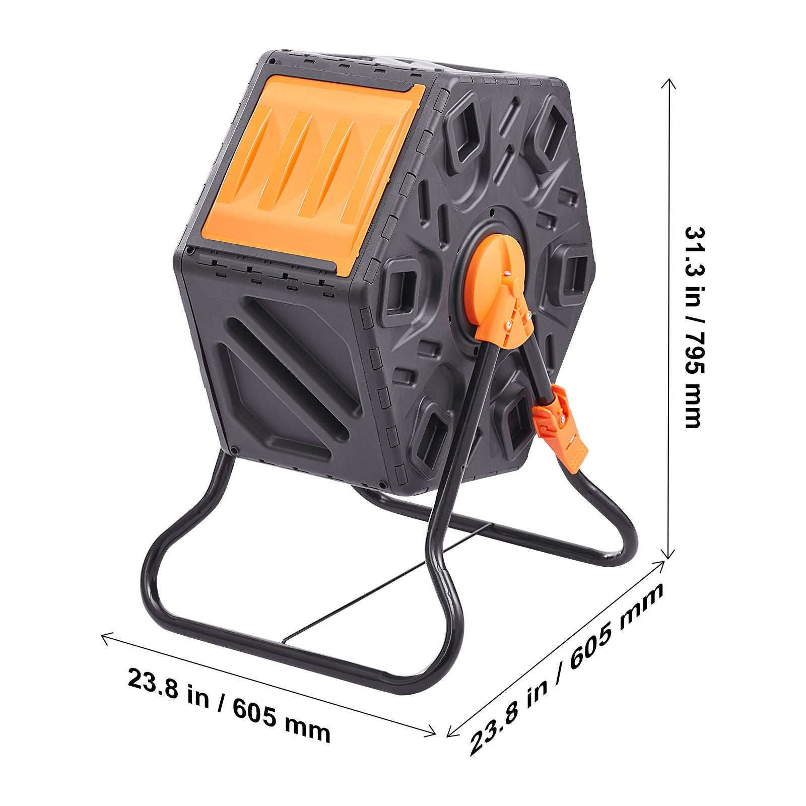 Compost Bin 18.5 Gal Composter Tumbler Rotating Outdoor with Sliding Door