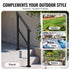 2 PCS 2-3 Handrails for Outdoor for Seniors Porch Deck Black Square Tube