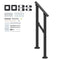 Handrails for Outdoor Steps, 1-2 Step Stair Hand Rail Kit, Transitional Carbon Steel Railings with Installation Kit, Stair Rails for Seniors, Concrete Steps & Porch & Deck, Black Square Tube