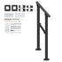 Handrails for Outdoor Steps, 1-2 Step Stair Hand Rail Kit, Transitional Carbon Steel Railings with Installation Kit, Stair Rails for Seniors, Concrete Steps & Porch & Deck, Black Square Tube