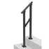 Handrails for Outdoor Steps, 1-2 Step Stair Hand Rail Kit, Transitional Carbon Steel Railings with Installation Kit, Stair Rails for Seniors, Concrete Steps & Porch & Deck, Black Square Tube