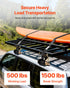 Ladder Rack Ratchet Straps, Black Square Tube Mount, 38 mm Wide x 2.25 m Long Black Ladder Rack Straps with Double J-Hooks, 226.8 kg Load Heavy Duty, Cargo Buckle Lock Strap (4 Pack)
