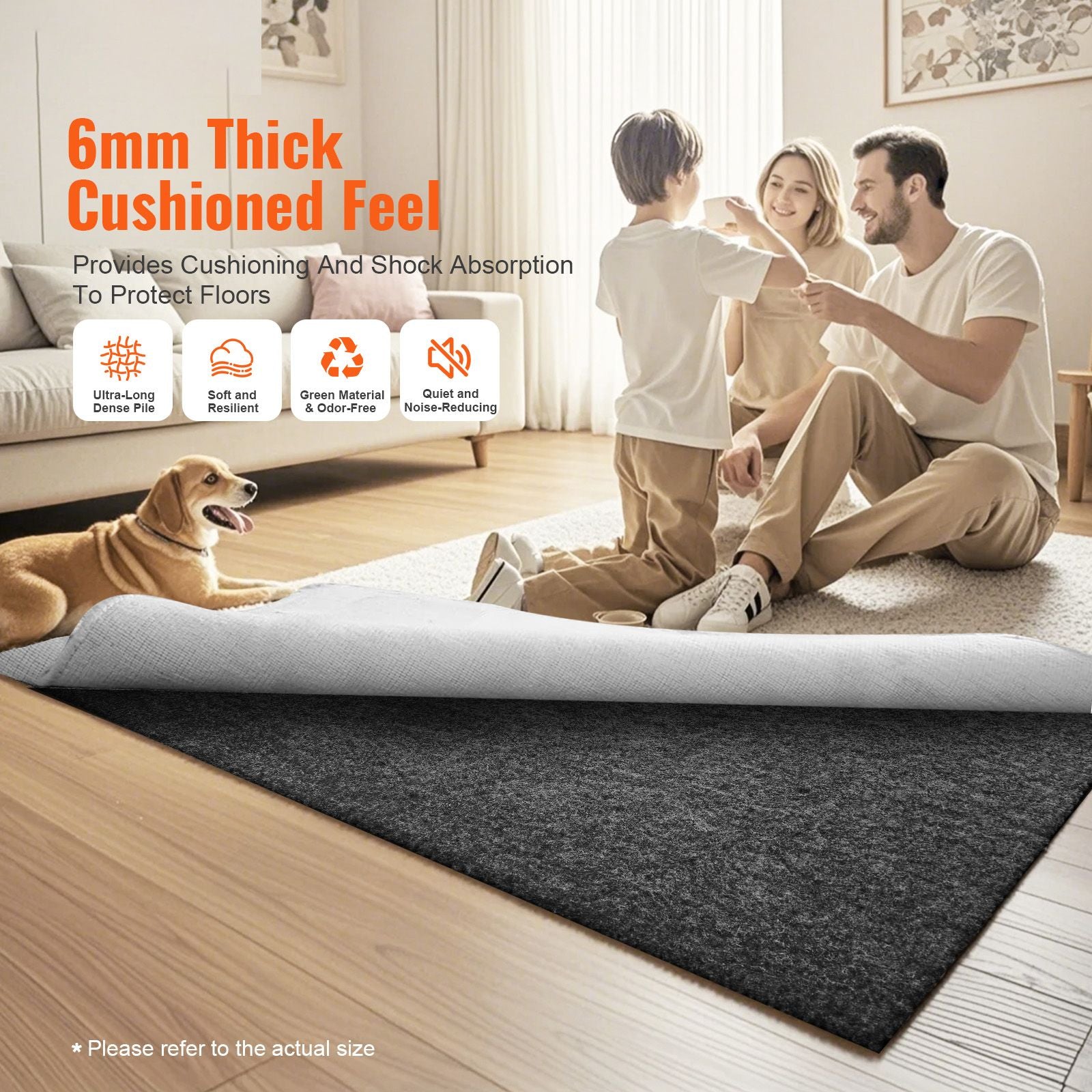 Non Slip Rug Pad Gripper 9' x 12' Carpet Mat 0.24