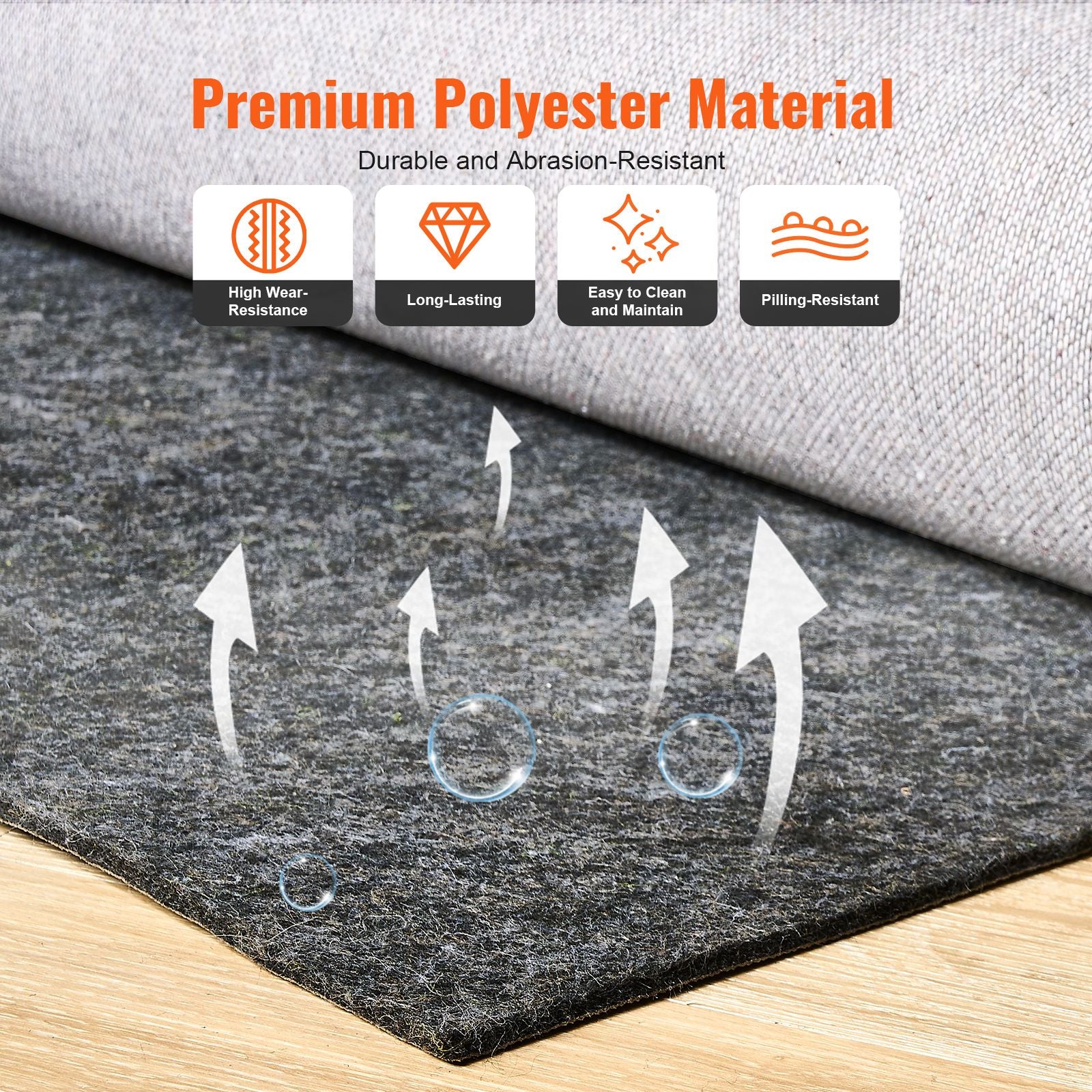Non Slip Rug Pad Gripper 9' x 12' Carpet Mat 0.24