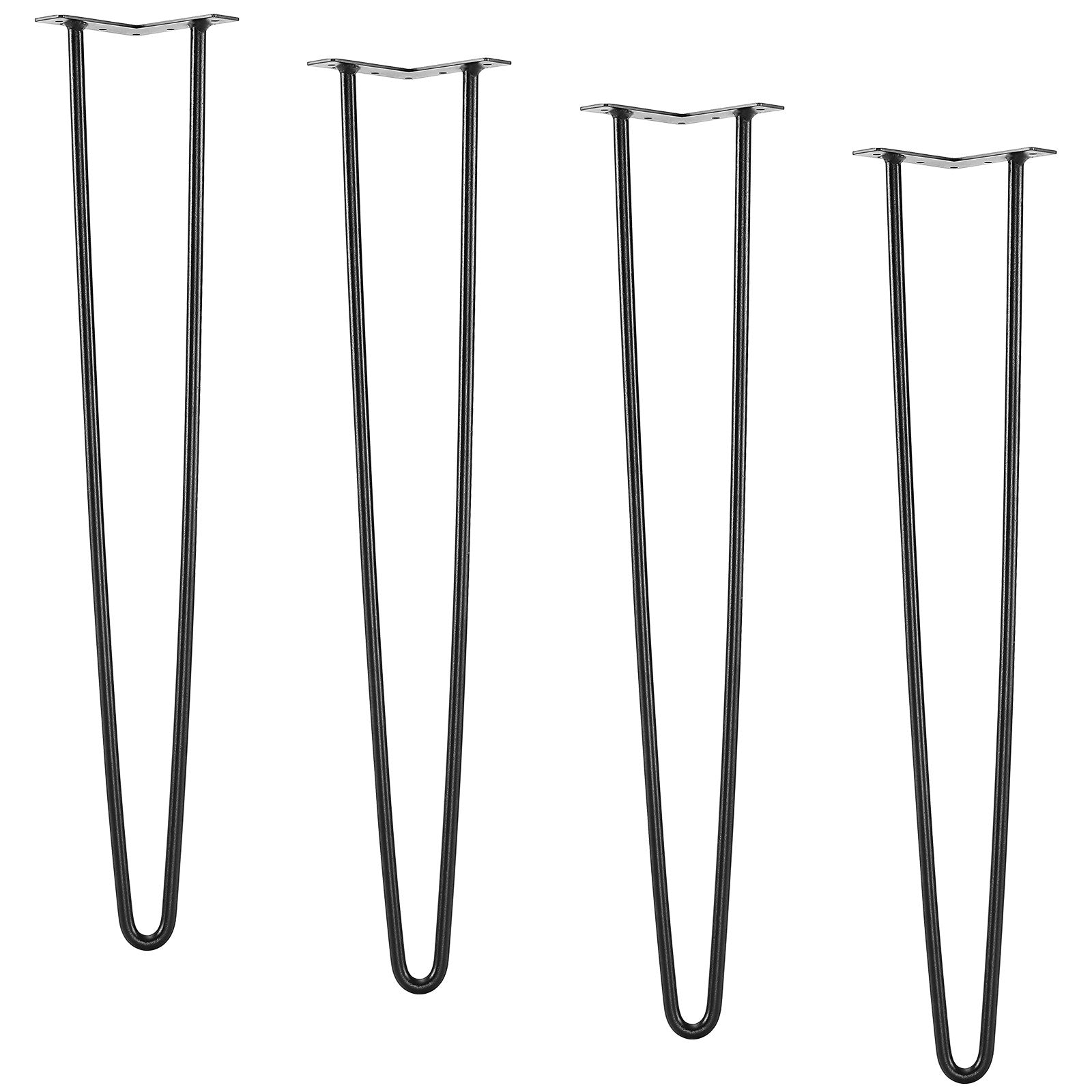 VEVOR 711.2MM Hairpin Furniture Legs, Metal Home DIY Projects for Nightstand, Coffee Table, Desk, 226.8KG Load Capacity with Rubber Floor Protectors, Metal Heavy Duty Sturdy Modern Table Legs, 4PCS
