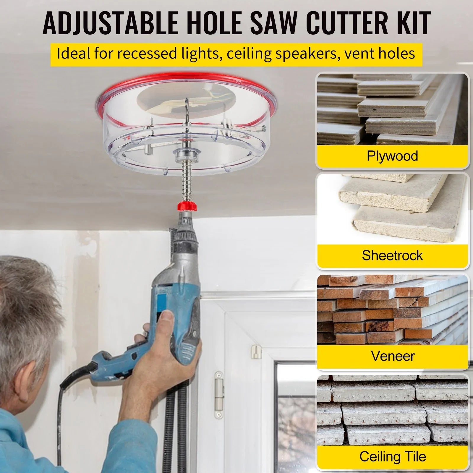 Adjustable Hole Saw Cutter Kit, 1-5/8\