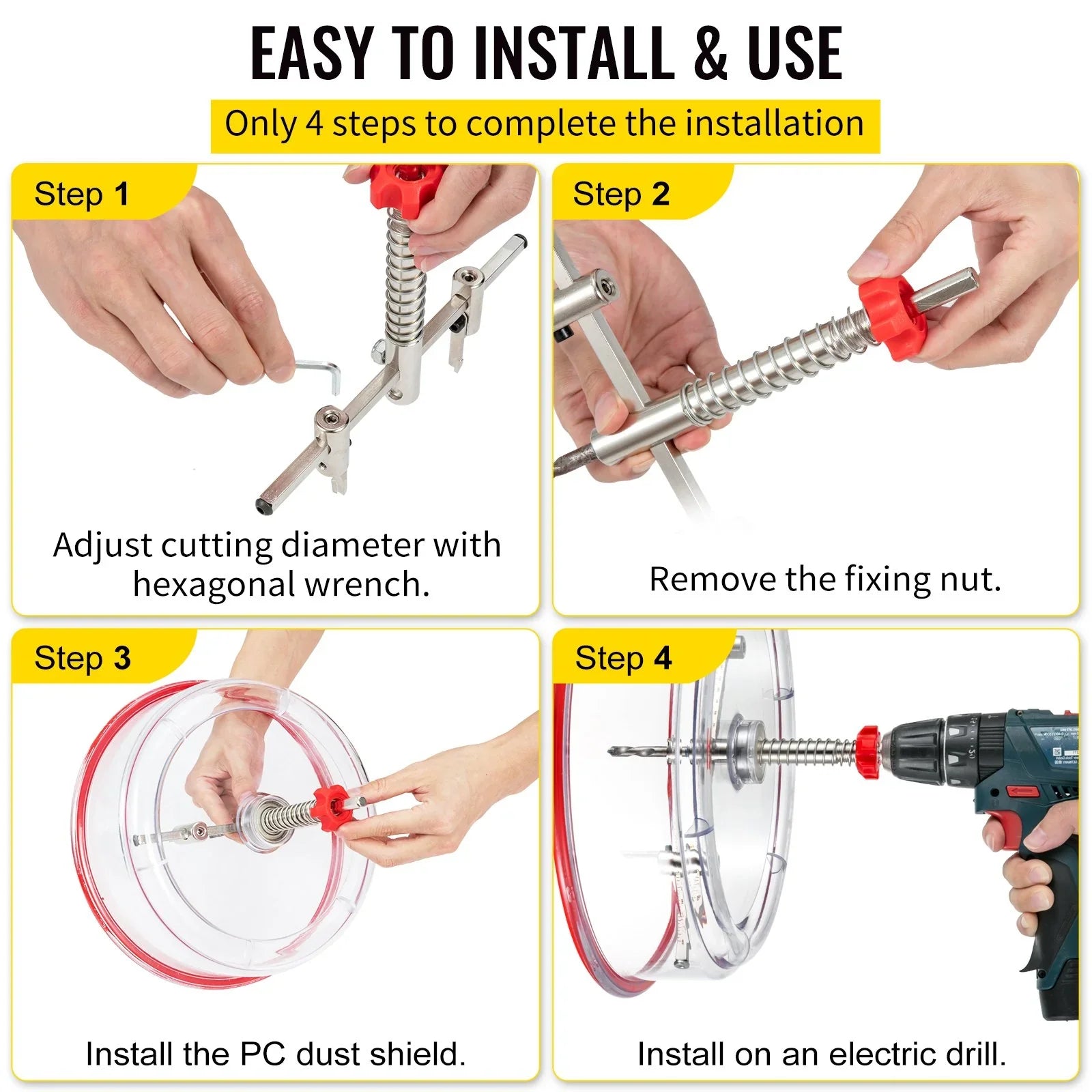 Adjustable Hole Saw Cutter Kit, 1-5/8\