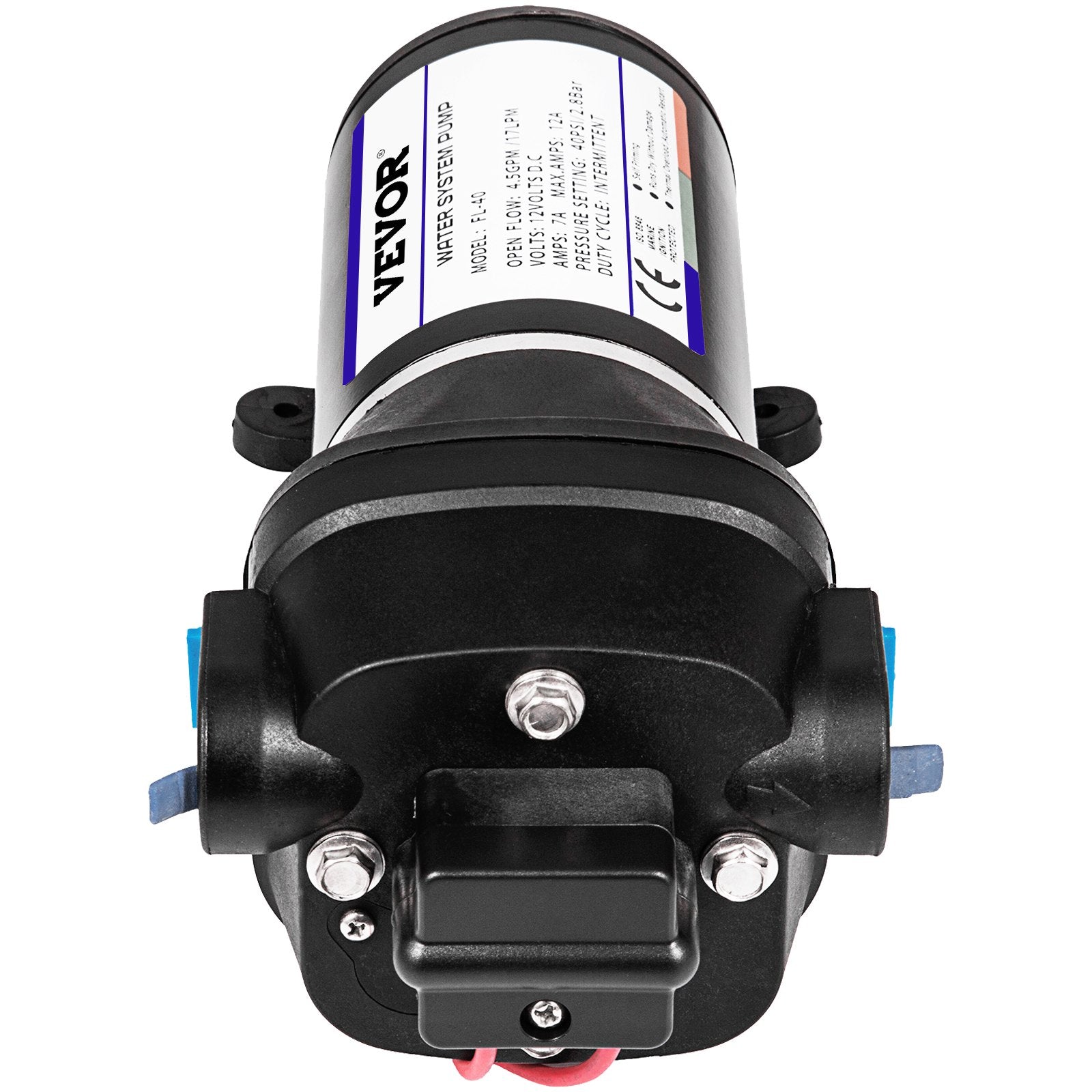 Water Pressure Diaphragm Pump, 12V FL-40 High Pressure Diaphragm Water Pump, 40PSI Automatic Self Priming Water Pump, 17L/MIN Misting Booster Sprayer Diaphragm Pump for Caravan Boat RV Garden