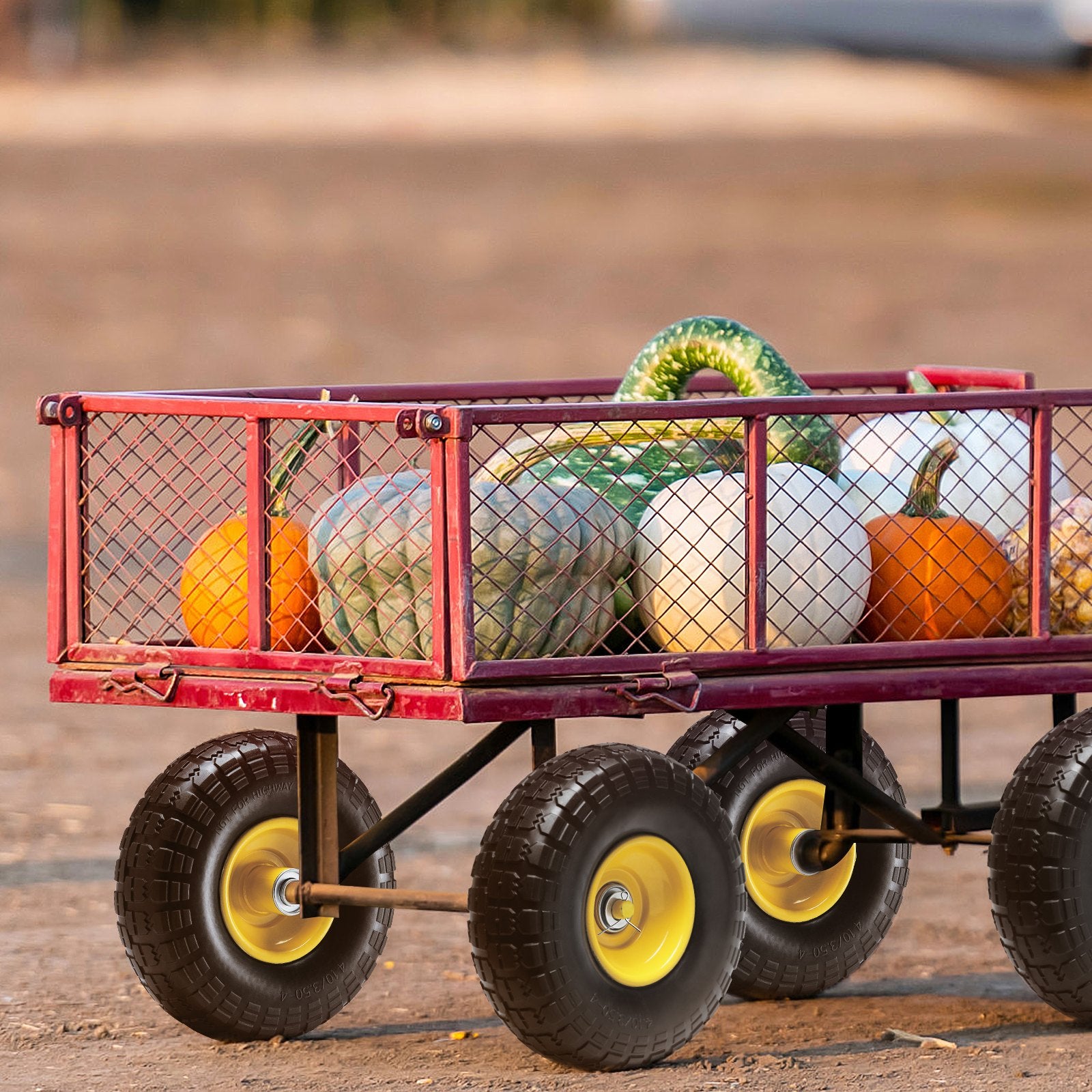 Solid PU Run-Flat Tire Wheel, 254 mm, 2-Pack, 181.4 kg Dynamic Load, 204.1 kg Static Load, Flat Free Tubeless Tires and Wheels for Hand Truck, Utility Cart, Dolly, Garden Trailer, Various Carts