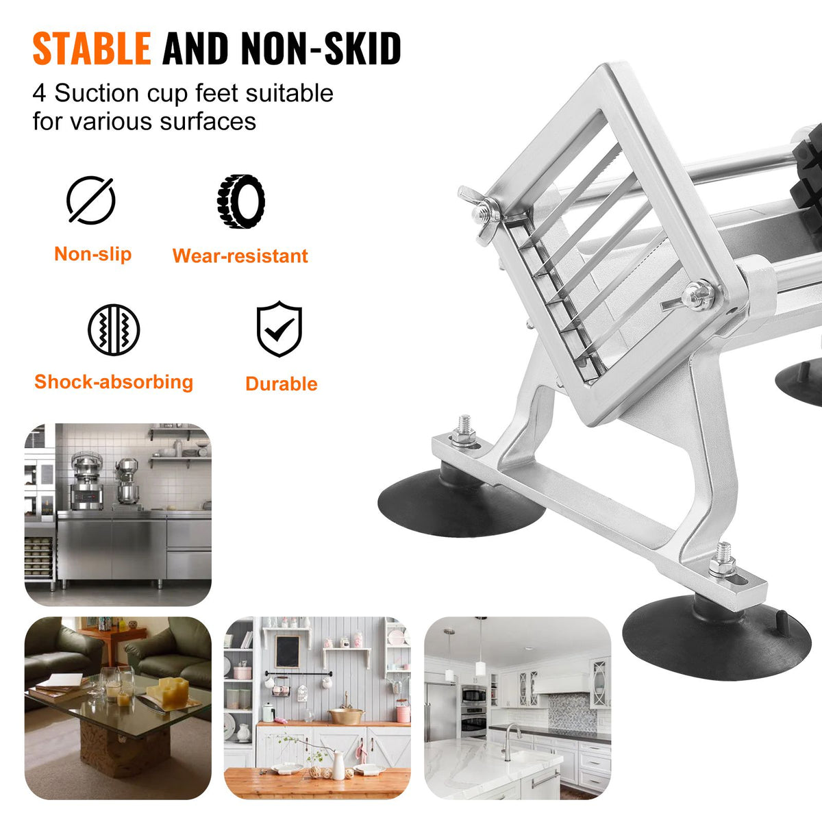 Commercial Vegetable Slicer 1/2 Inch Stainless Steel Manual Fruit Cutter