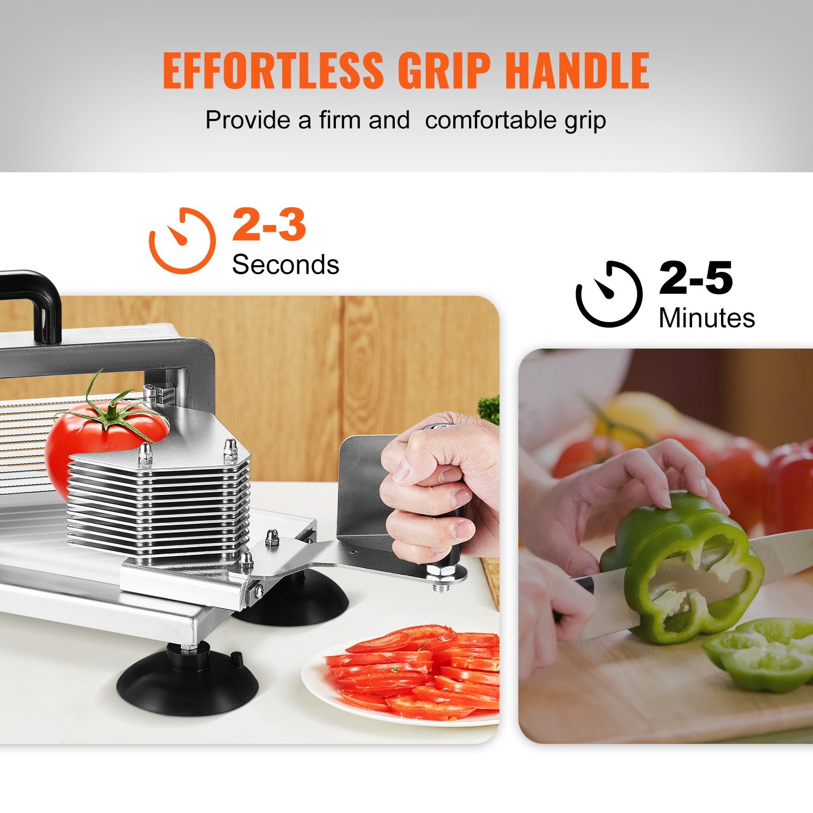 Commercial Tomato Slicer, 3/16 inch Tomato Cutter Slicer, Stainless Steel Heavy Duty Tomato Slicer Machine, Manual Tomato Slicer with Non-slip Feet, for Cutting Tomatoes, Cucumbers, Bananas