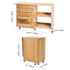 Folding Sewing Table with Lockable Wheels Shelves Trays Door Wood Color