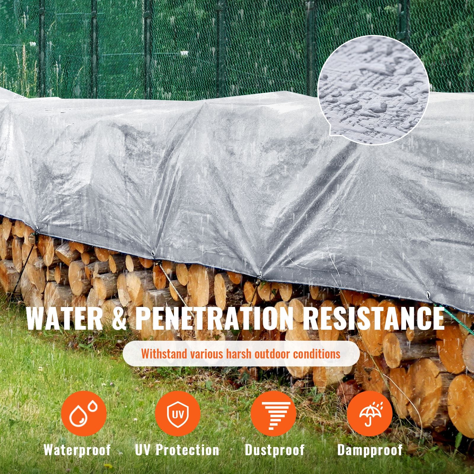 Tarp Waterproof Tarpaulin 20 x 30 ft 10 Mil Plastic Poly Tear UV Resistant