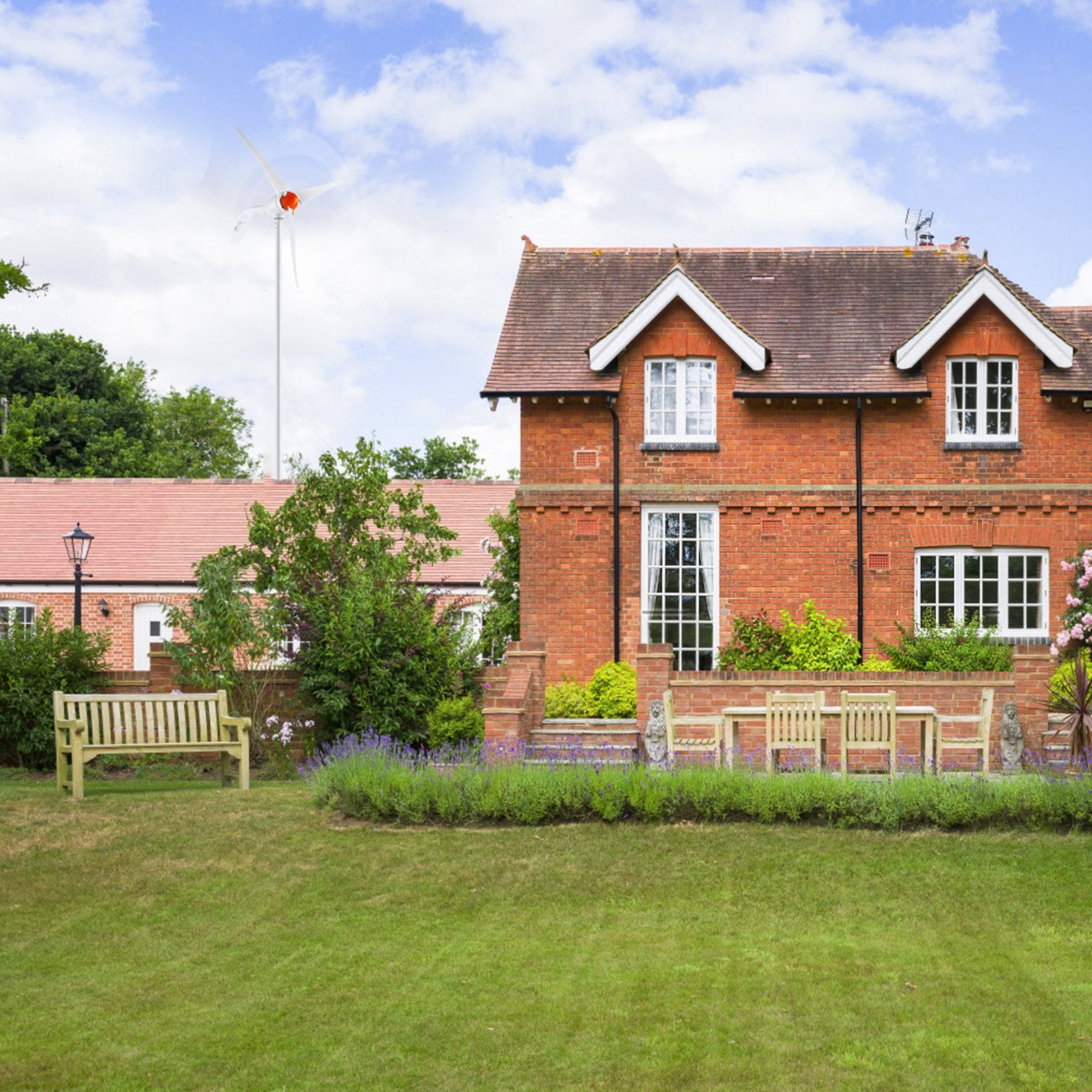 500W Wind Turbine Generator, 12V Wind Turbine Kit, 3-Blade Wind Power Generator with Anemometer, MPPT Controller & Adjustable Windward Direction, Suitable for Home, Farm, RVs, Boats