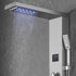 Shower Panel System, 6 Shower Modes, LED & Screen Hydroelectricity Shower Panel Tower, Rainfall, Waterfall, 8 Massage Jets, Tub Spout, Handheld Shower, Stainless Steel Wall-Mounted Shower Set