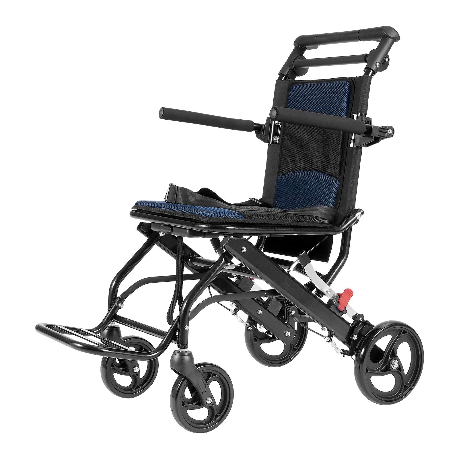 Lightweight Foldable Aluminum Transport Wheelchair 15.75" Seat 220lbs