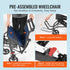 Lightweight Foldable Aluminum Transport Wheelchair 15.75" Seat 220lbs