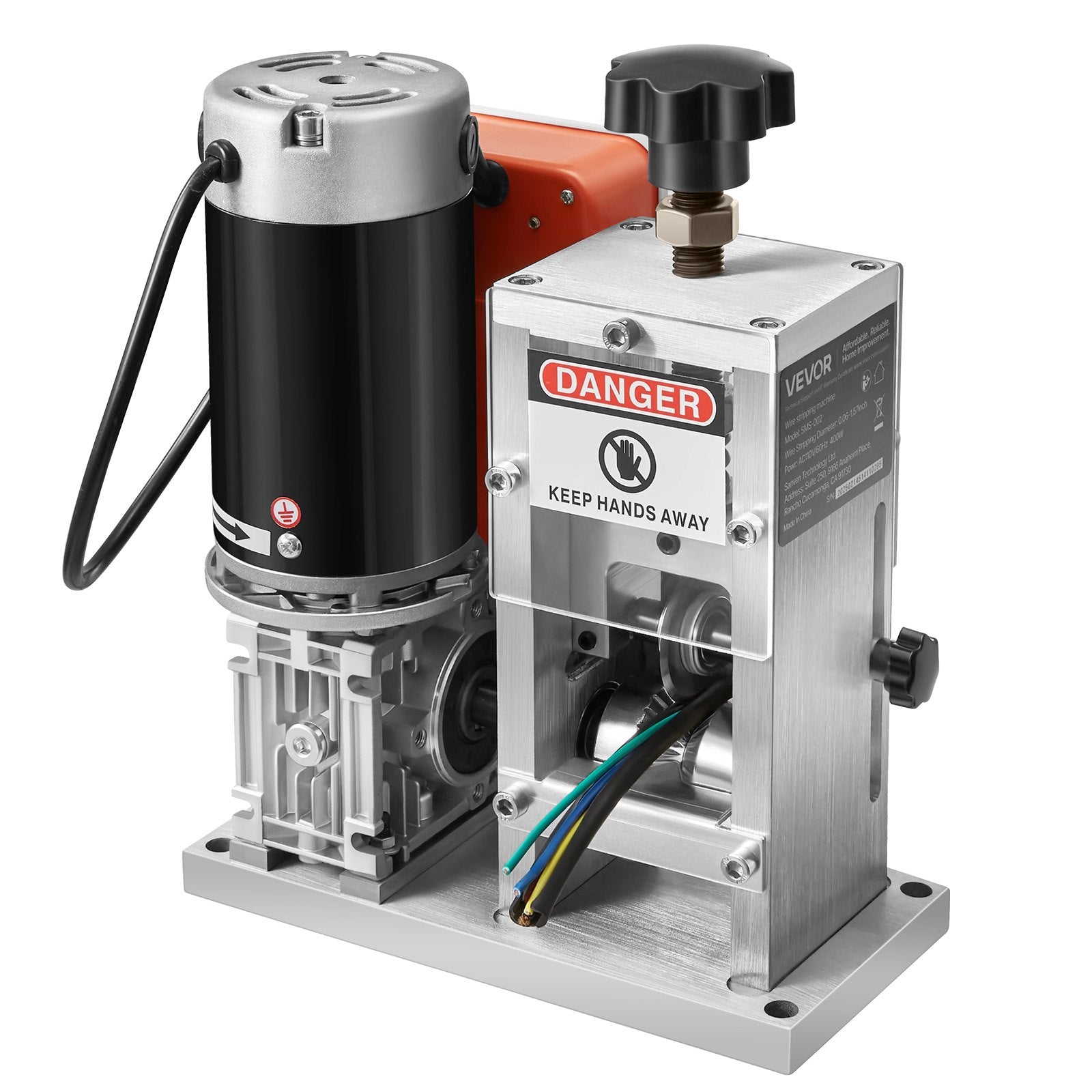 Electric Wire Stripping Machine, 1.5-40 mm, 400W Automatic Motorized Cable Stripper, 9.84 IPS (15 m/min) Wire Peeler with Alloy Blades, V-Shaped Rollers, Cooling Fan, for Scrap Copper Recycling