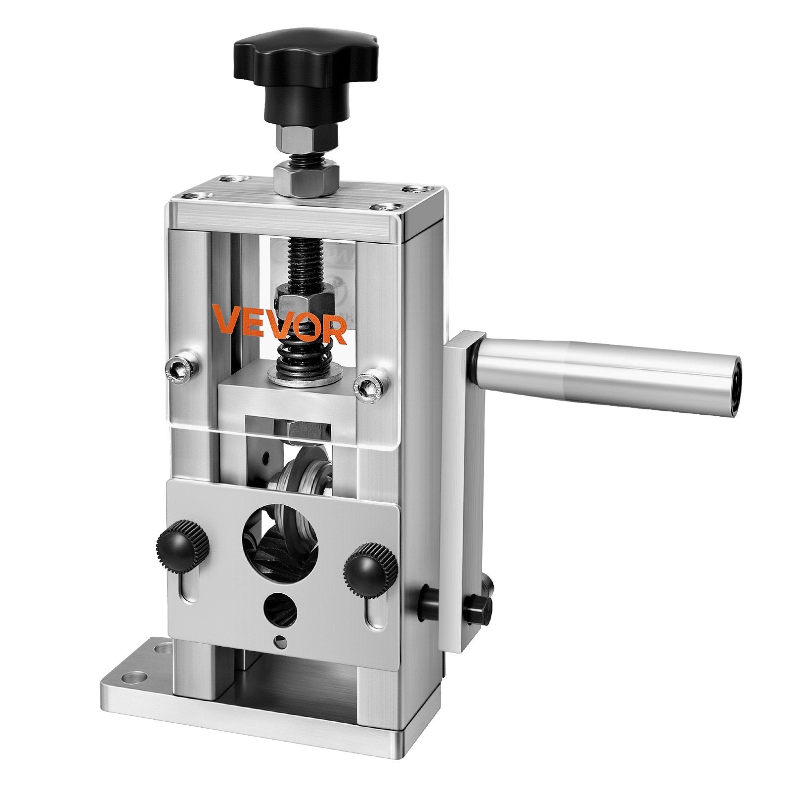 Manual Wire Stripping Machine, 1.5-25 mm, Copper Stripper with Hand Crank or Drill Powered, 64Mn Quenched Blades, 45# Steel Rollers, Aluminum Alloy Frame Wire Peeler, for Scrap Copper Recycling