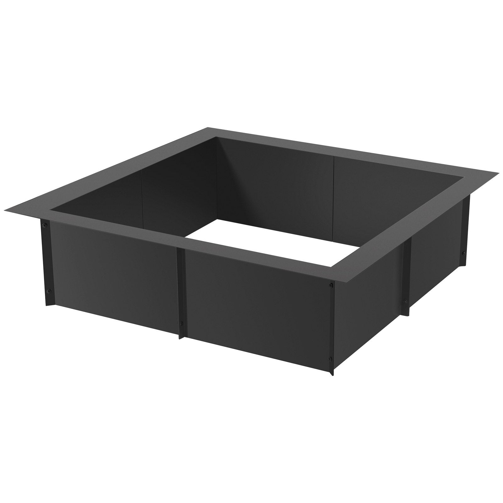 Fire Pit Ring, 42x42 in Outer/36x36 in Inner Diameter, 10inch Height Square Fire Pit Insert, Heavy Duty Carbon Steel Liner DIY Campfire Ring above or In-Ground, for Outdoor Camping, Bonfires