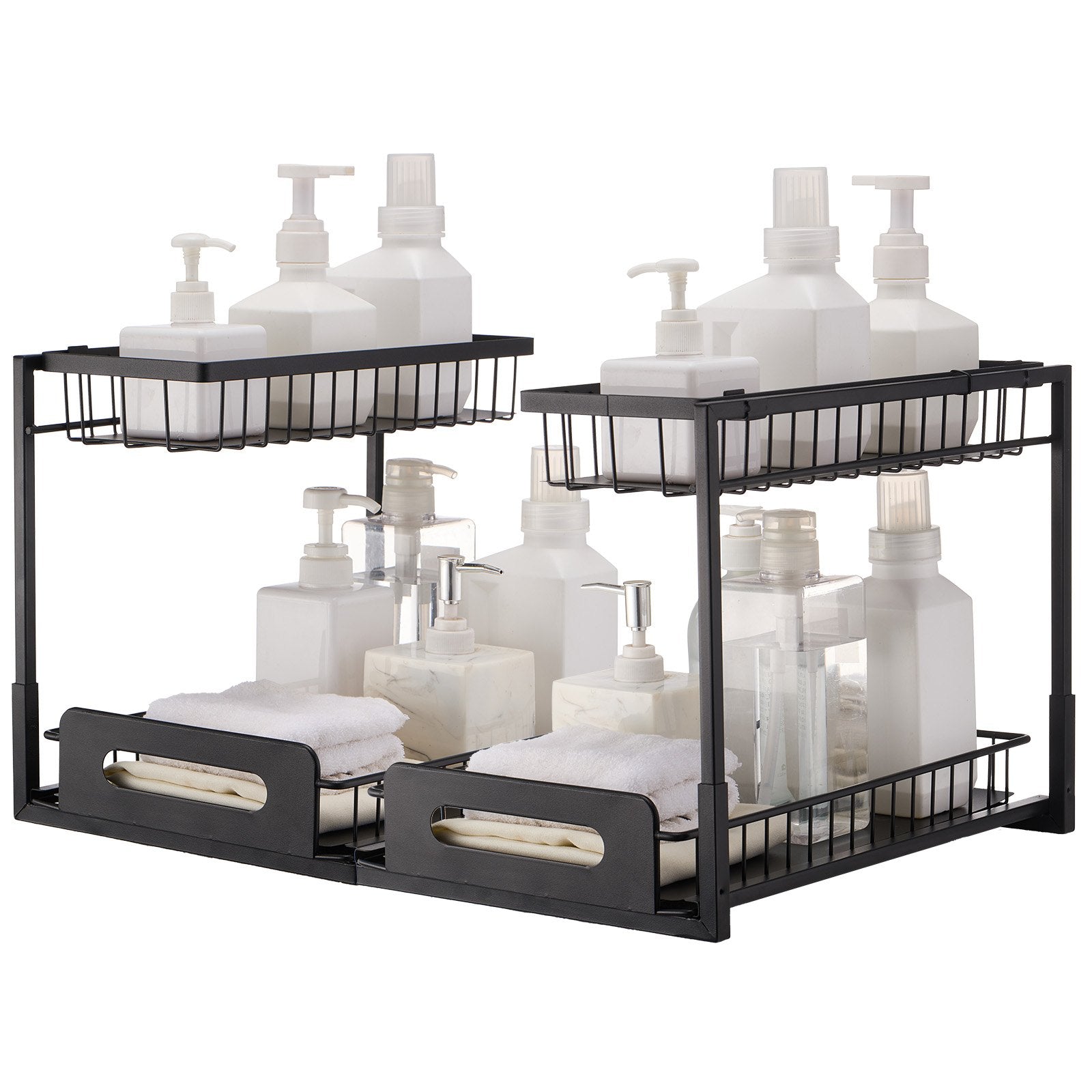VEVOR 2-Tier Wire Pull Out Cabinet Under Sink Basket Organizer 10.7