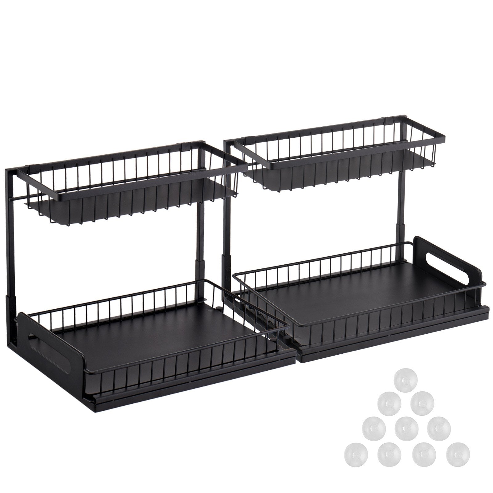 VEVOR 2-Tier Wire Pull Out Cabinet Under Sink Basket Organizer 10.7
