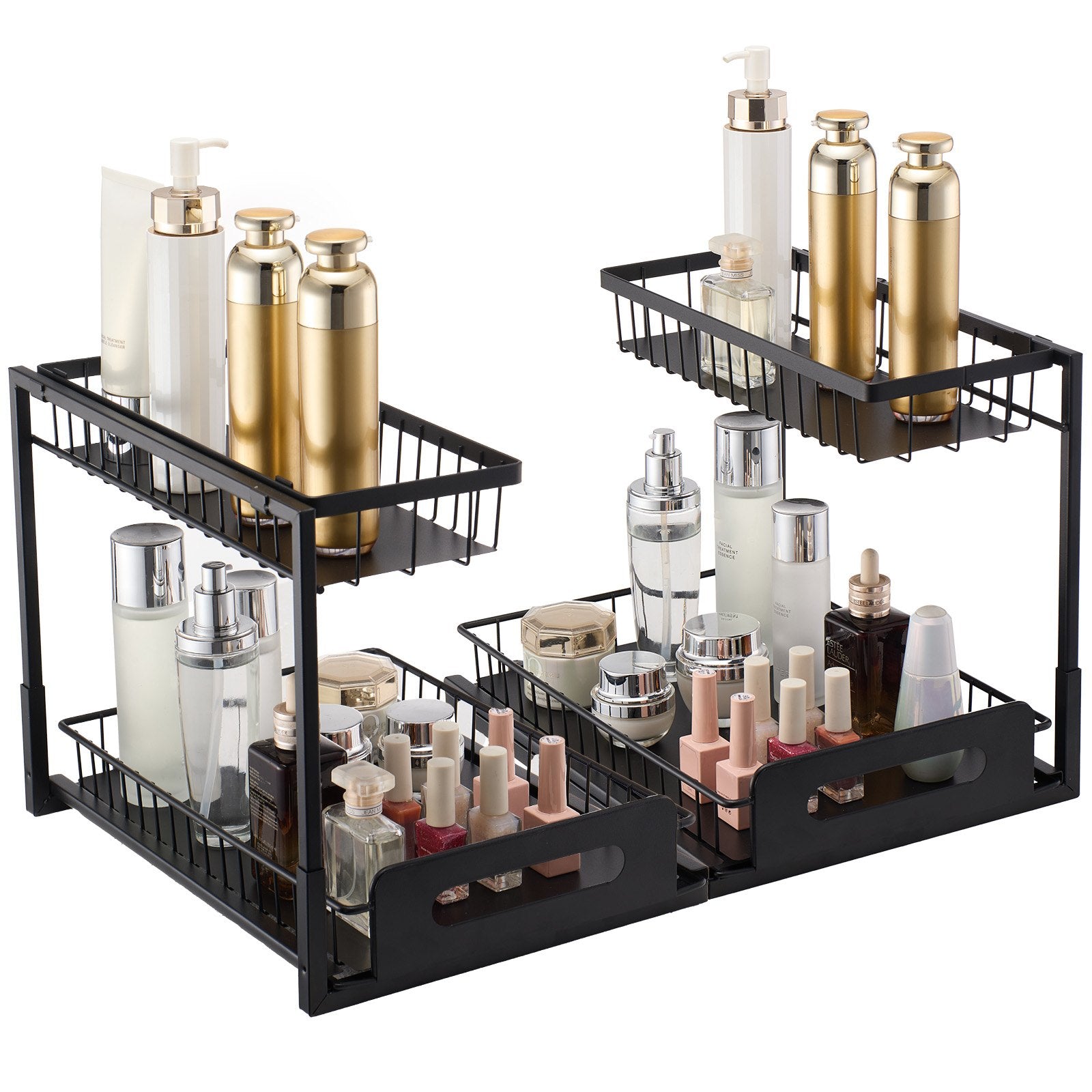 VEVOR 2-Tier Wire Pull Out Cabinet Under Sink Basket Organizer 10.7
