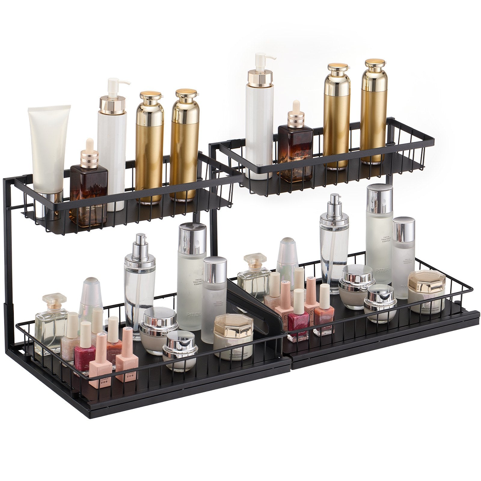 VEVOR 2-Tier Wire Pull Out Cabinet Under Sink Basket Organizer 10.7