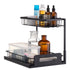 2-Tier Wire Pull Out Cabinet Under Sink Organizer 10.7"x14.2" Drawer Basket