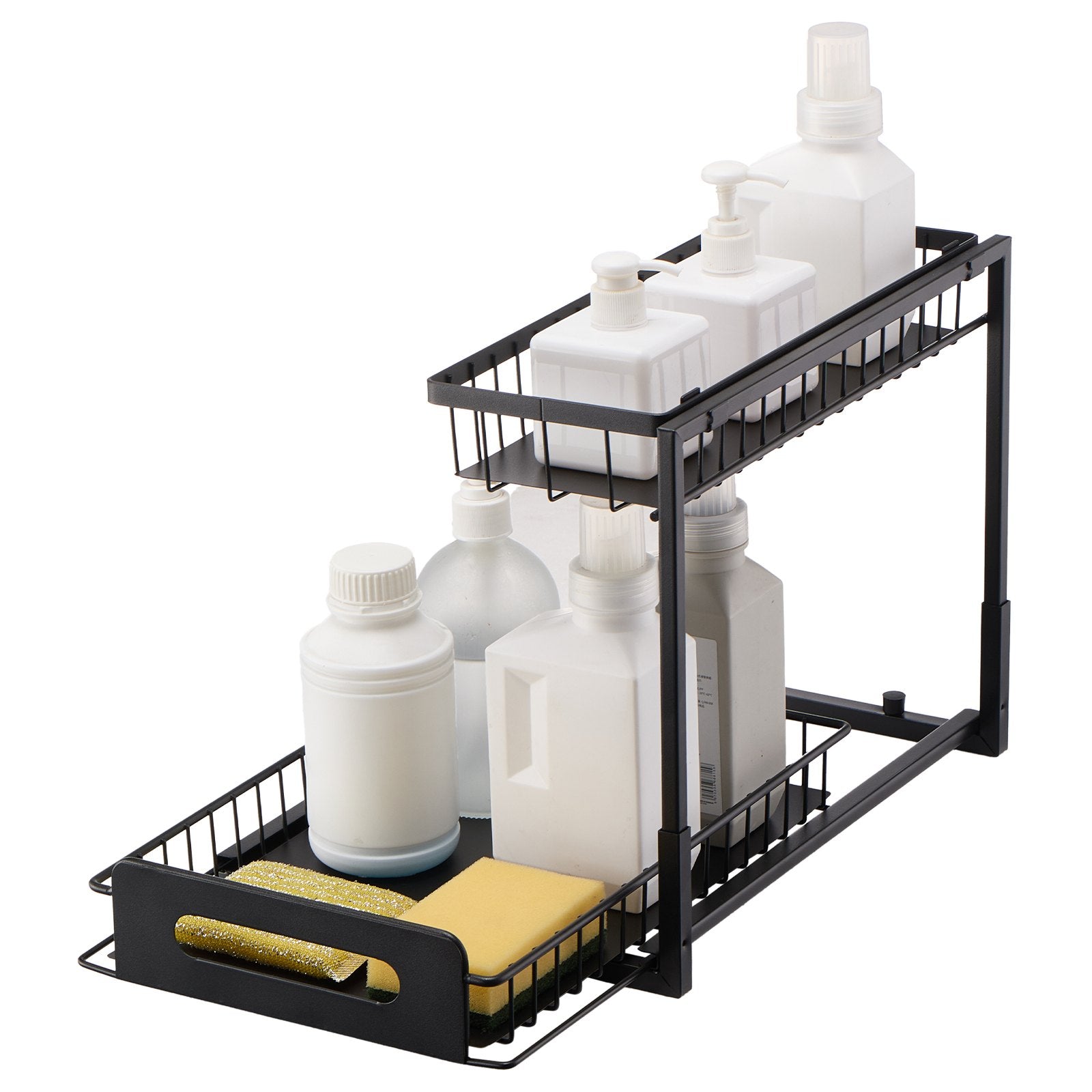 2-Tier Wire Pull Out Cabinet Under Sink Organizer 10.7"x14.2" Drawer Basket