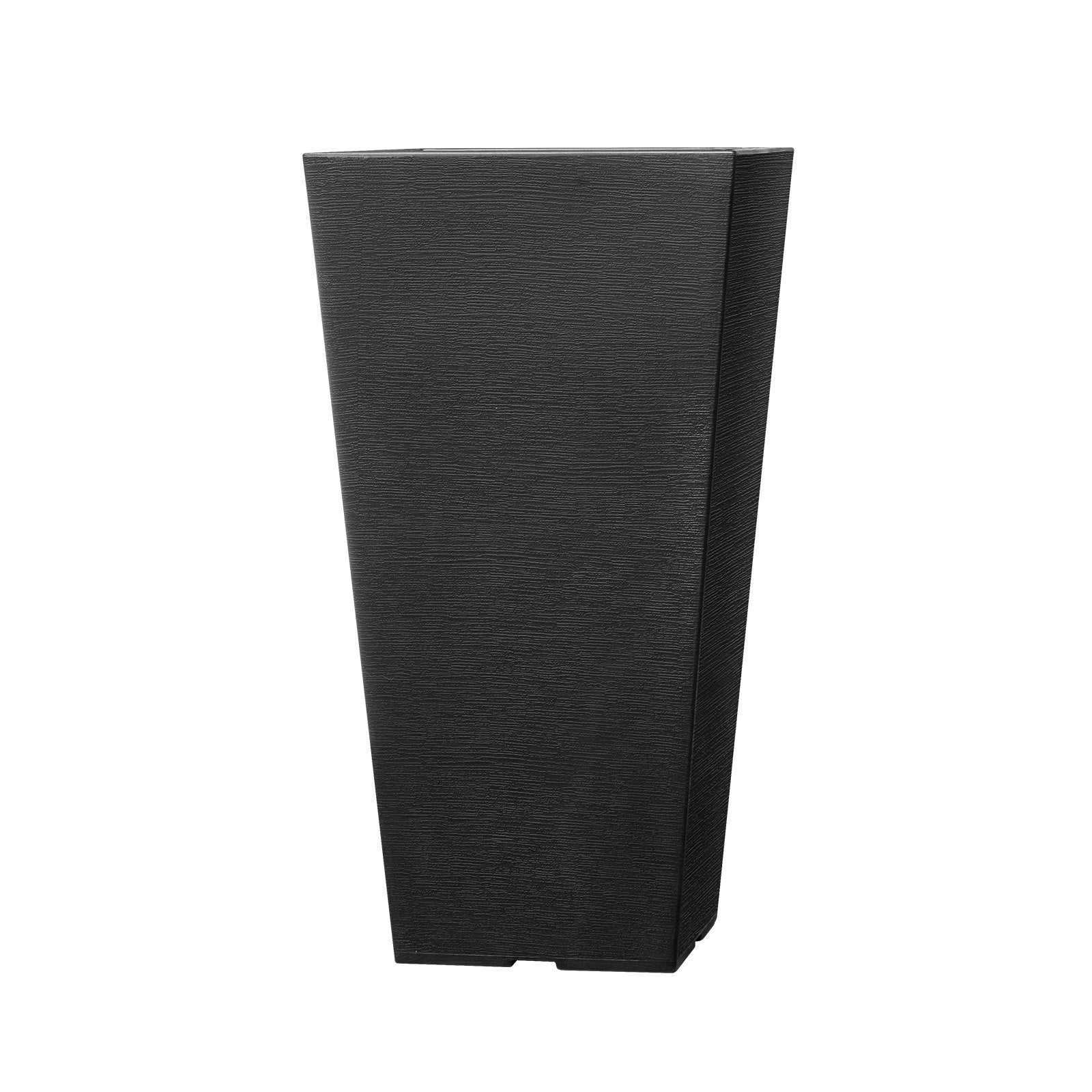 Tall Planter, Set of 2 Tall Square Tapered Planters, 57 cm Large Modern Gardening and Flower Plastic Pots, Decorative Tall Black Planter with Drainage Hole, for Porch, Patio, Indoor & Outdoor