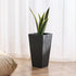 Tall Planter, Set of 2 Tall Square Tapered Planters, 57 cm Large Modern Gardening and Flower Plastic Pots, Decorative Tall Black Planter with Drainage Hole, for Porch, Patio, Indoor & Outdoor