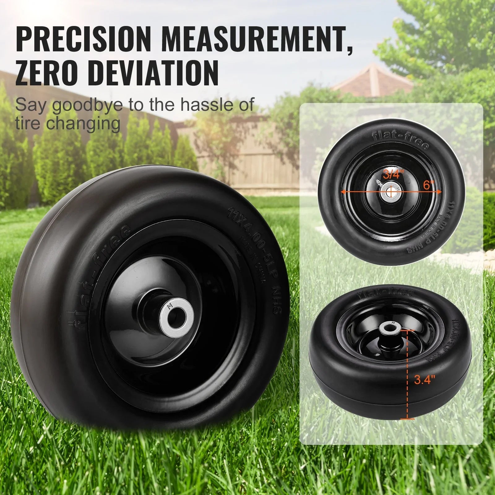 Lawn Mower Tires with Rim, 11x4-7