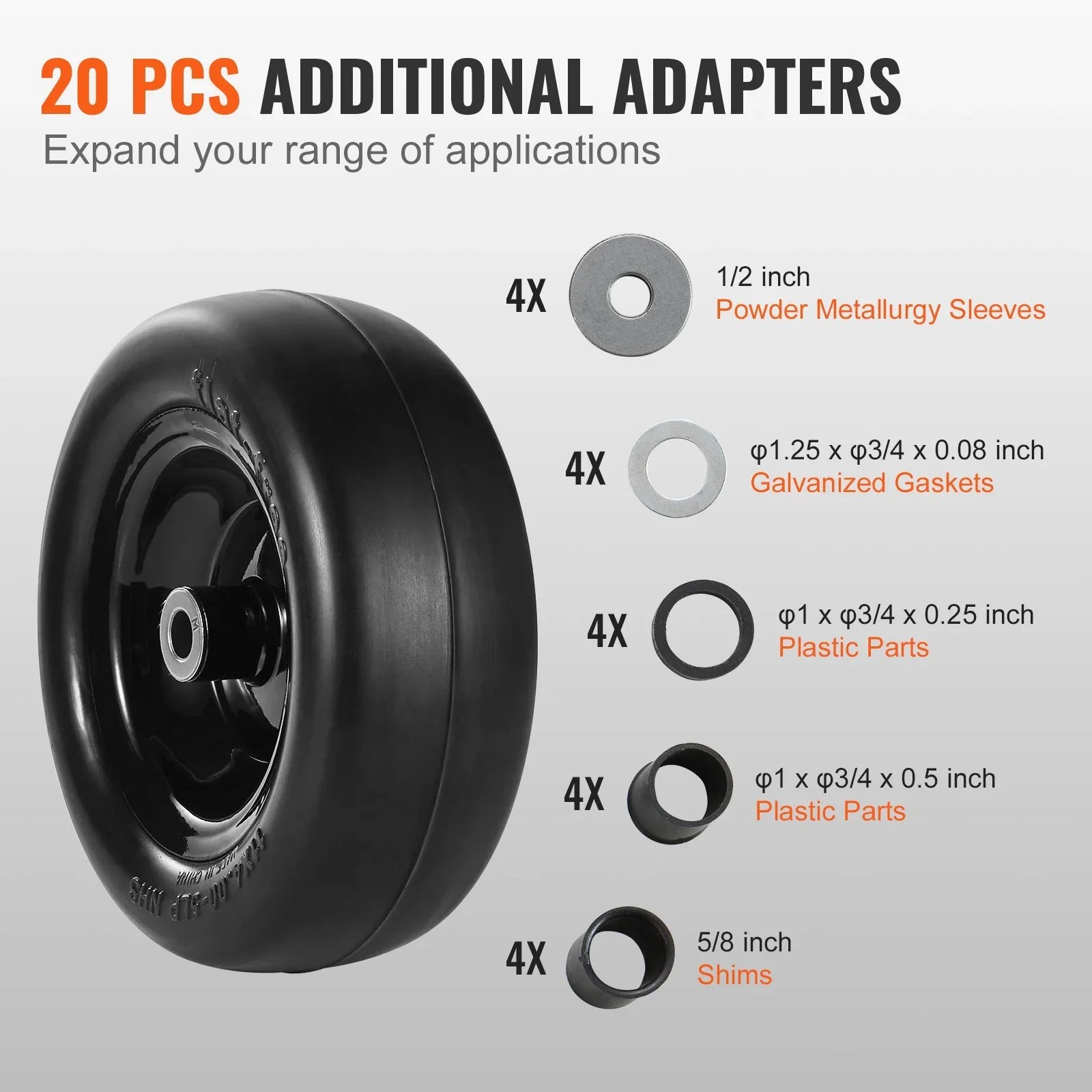 Lawn Mower Tires with Rim, 11x4-7