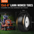 Lawn Mower Tires with Rim, 13x5-6" Tubeless Tractor Tires, 2-Pack Tire and Wheel Assembly, Flat-free PU Tires, 3.25"-5.9" Centered Hub, 3/4" Bushing Size, 20 PCS Adapter for Lawn Mowers Tractors