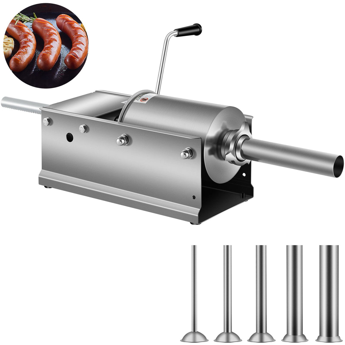 3L Manual Sausage Stuffer 304 Stainless Steel Dual Speed Meat Filler Machine