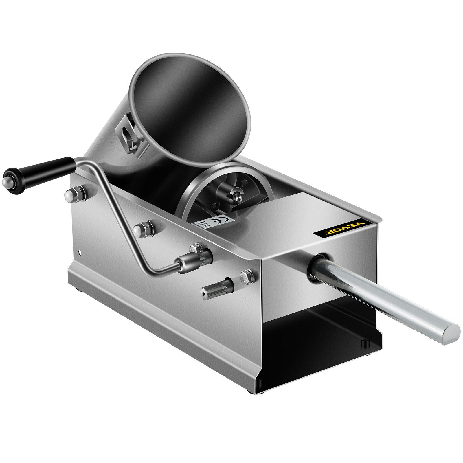 Manual Sausage Stuffer, 3 L / 7 LBS Horizontal Sausage Machine, Dual-Speed Meat Stuffer, Made of Food-Grade 304 Stainless Steel, Includes 5 Stuffing Tubes, for Home Kitchen Restaurant Commercial