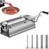 Manual Sausage Stuffer, 5 L / 11 LBS Horizontal Sausage Machine, Dual-Speed Meat Stuffer, Made of Food-Grade 304 Stainless Steel, Includes 5 Stuffing Tubes, for Home Kitchen Restaurant Commercia