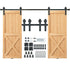 8 ft Sliding Barn Door Hardware Kit for Double Doors, Heavy Duty I Hangers