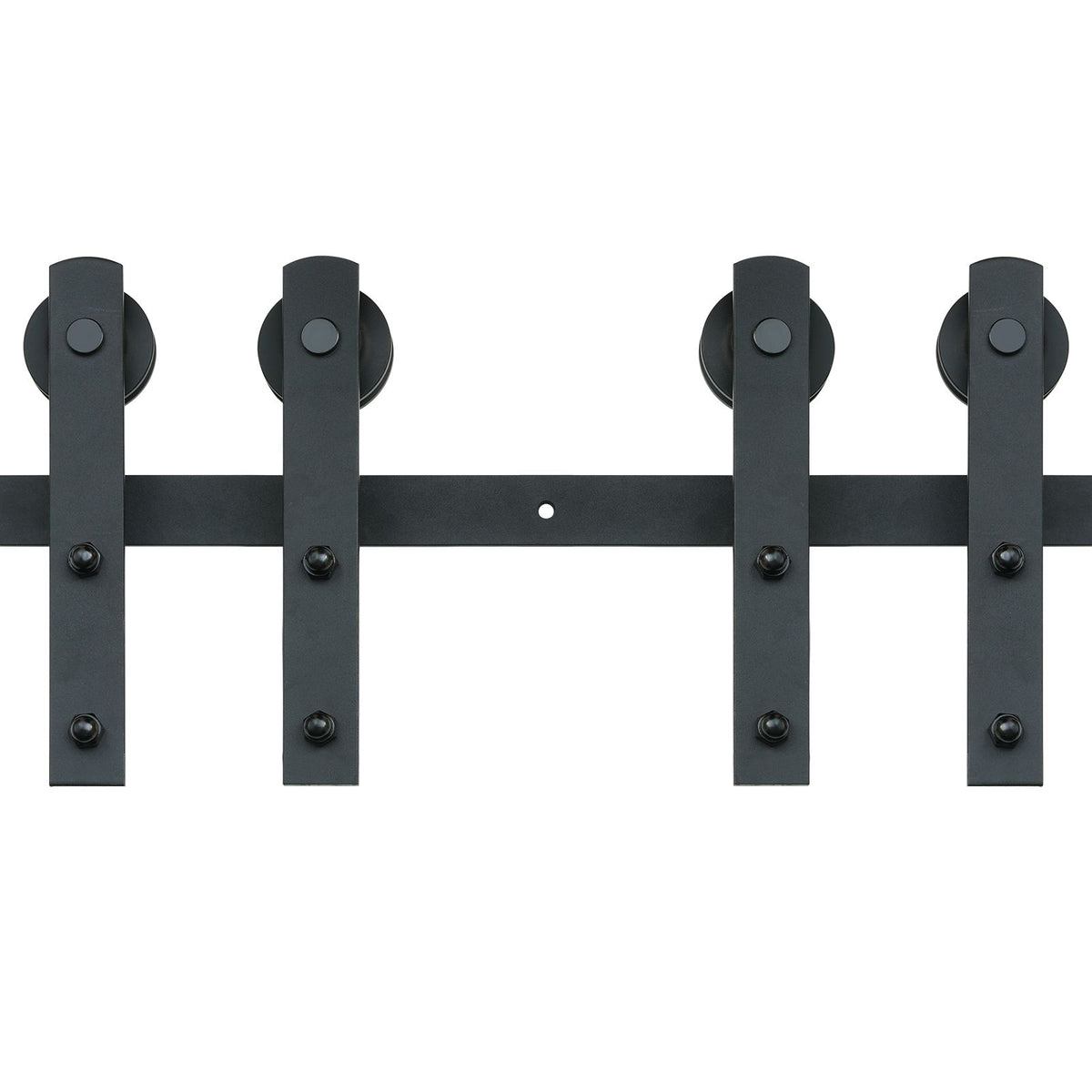 8 ft Sliding Barn Door Hardware Kit for Double Doors, Heavy Duty I Hangers