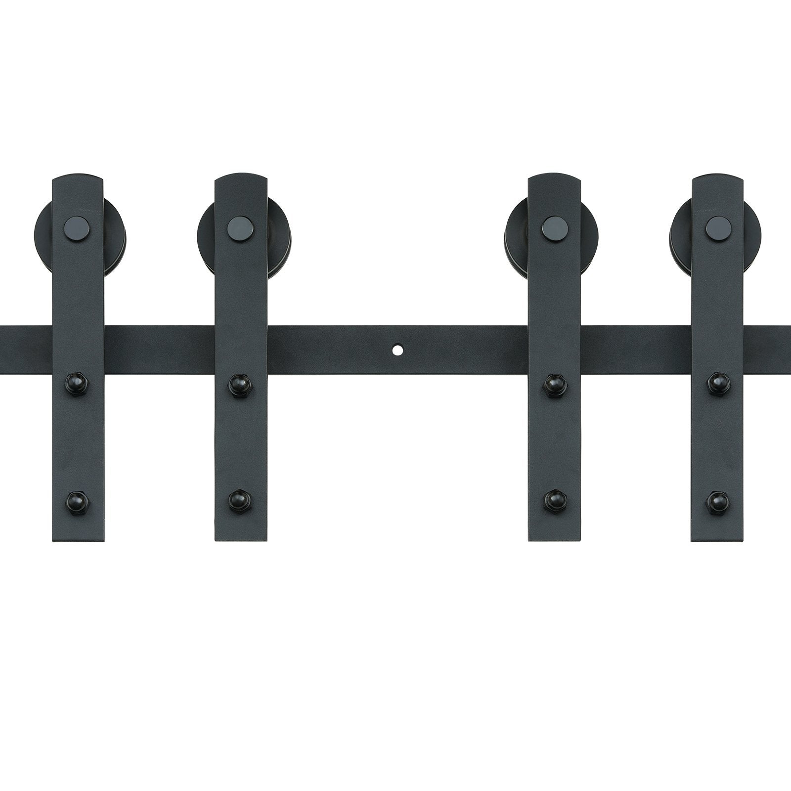 8FT Sliding Barn Door Hardware Closet Track Kit for Double Doors I Hanger