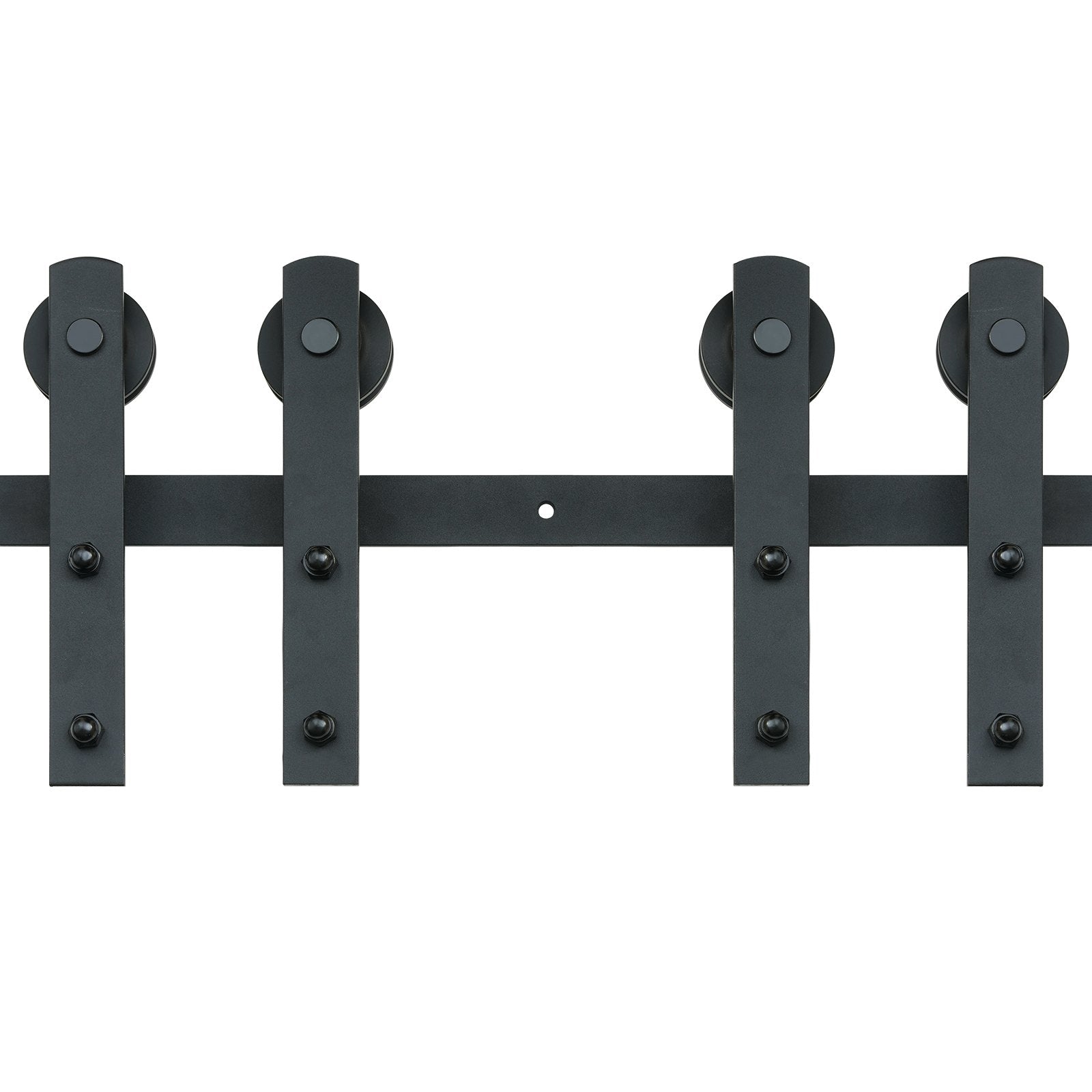 8FT Sliding Barn Door Hardware Closet Track Kit for Double Doors I Hanger