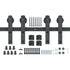 8FT Sliding Barn Door Hardware Closet Track Kit for Double Doors I Hanger