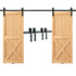 2440 mm Sliding Barn Door Hardware Closet Track Kit for Double Doors J Hanger