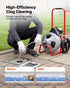 Drain Cleaner Machine 22m x 9.5mm, Sewer Snake Auger Manual Feed on Wheels, Portable Drain Cleaning Machine with 6 Cutters & Air-activated Foot Switch for 50mm to 100mm Pipes