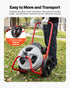 Drain Cleaner Machine 22m x 9.5mm, Sewer Snake Auger Manual Feed on Wheels, Portable Drain Cleaning Machine with 6 Cutters & Air-activated Foot Switch for 50mm to 100mm Pipes