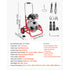 Drain Cleaner Machine 22m x 12.7mm, Sewer Snake Auger on Wheels, Manual Feed Drain Cleaning Machine with Adjustable Drum Angle, 6 Cutters & Air-activated Foot Switch for 50mm to 150mm Pipes