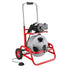 Drain Cleaner Machine 22m x 12.7mm, Sewer Snake Auger on Wheels, Manual Feed Drain Cleaning Machine with Adjustable Drum Angle, 6 Cutters & Air-activated Foot Switch for 50mm to 150mm Pipes