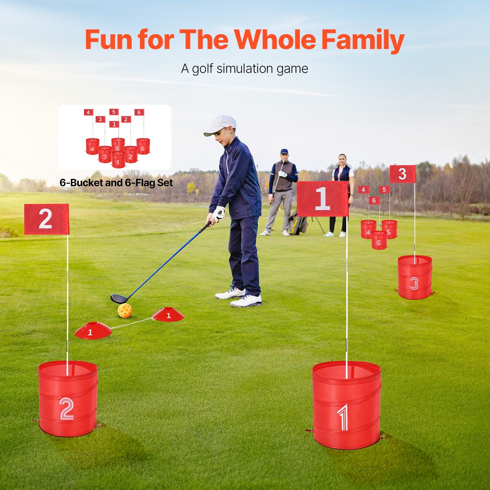 Backyard Golf Game 6 Hole Outdoor Chipping Game Set Family Lawn Fun