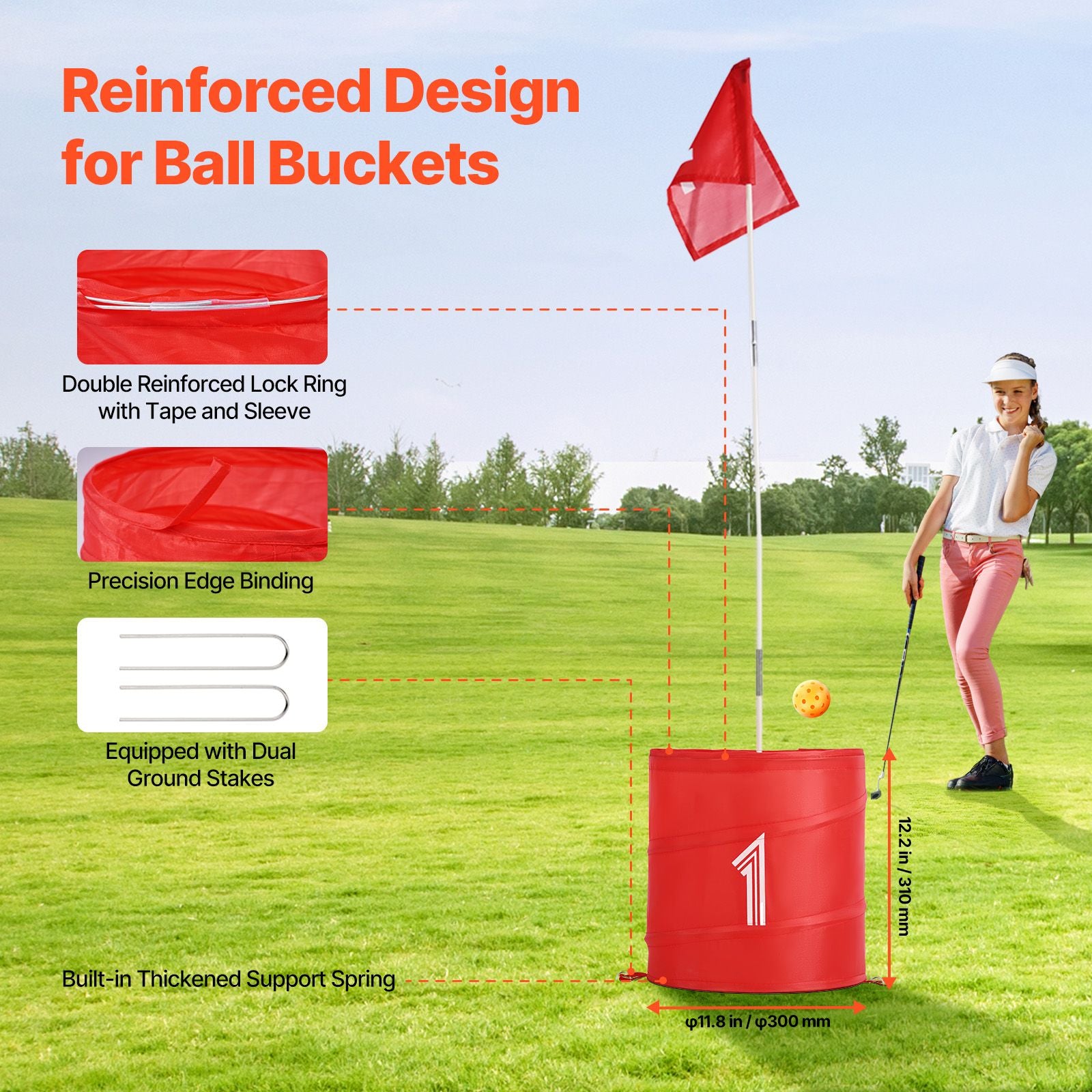 Backyard Golf Game 6 Hole Outdoor Chipping Game Set Family Lawn Fun